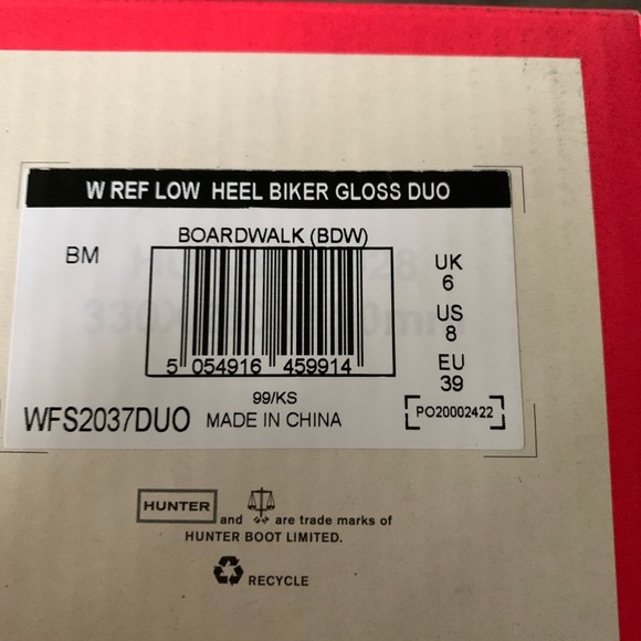 Hunter refined low heel biker gloss rain boot - Picture 7 of 7